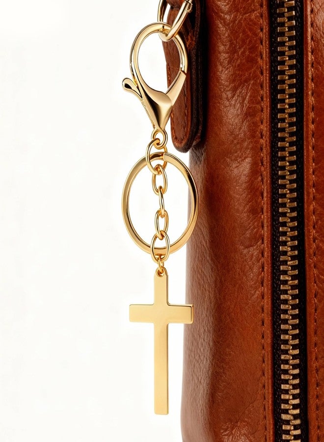 Hoheng Gold Cross Keychain Jesus Keychains Catholic Keychains Cross Accessories God Keychain Religious Gifts Christian Gift - Image 2